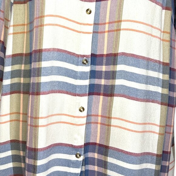 Westbound Plus Size 2X Plaid Button Down Shirt Rayon Long Sleeve Tunic Top Comfy - Picture 4 of 12